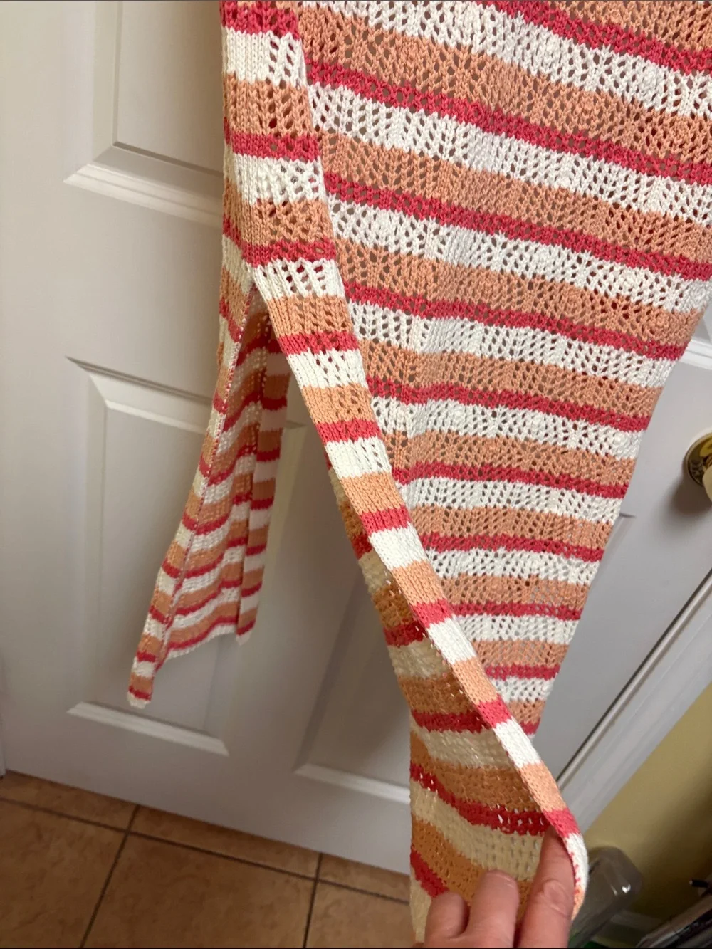 NWT Set Sleeveless Striped Knit Duster with Matching Knit Tank